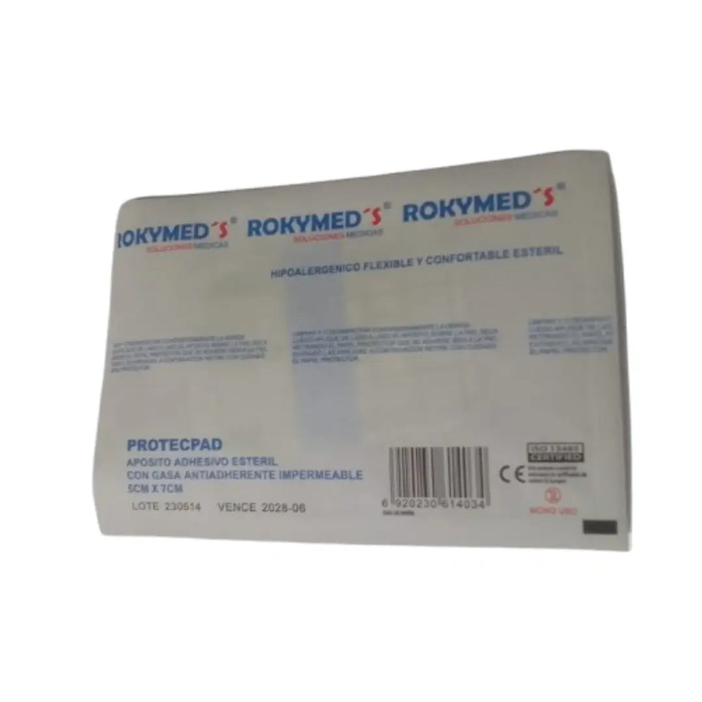 Apósito Adhesivo con Gasa Antiadherente Impermeable 5x7 cm — Rokymed's 3