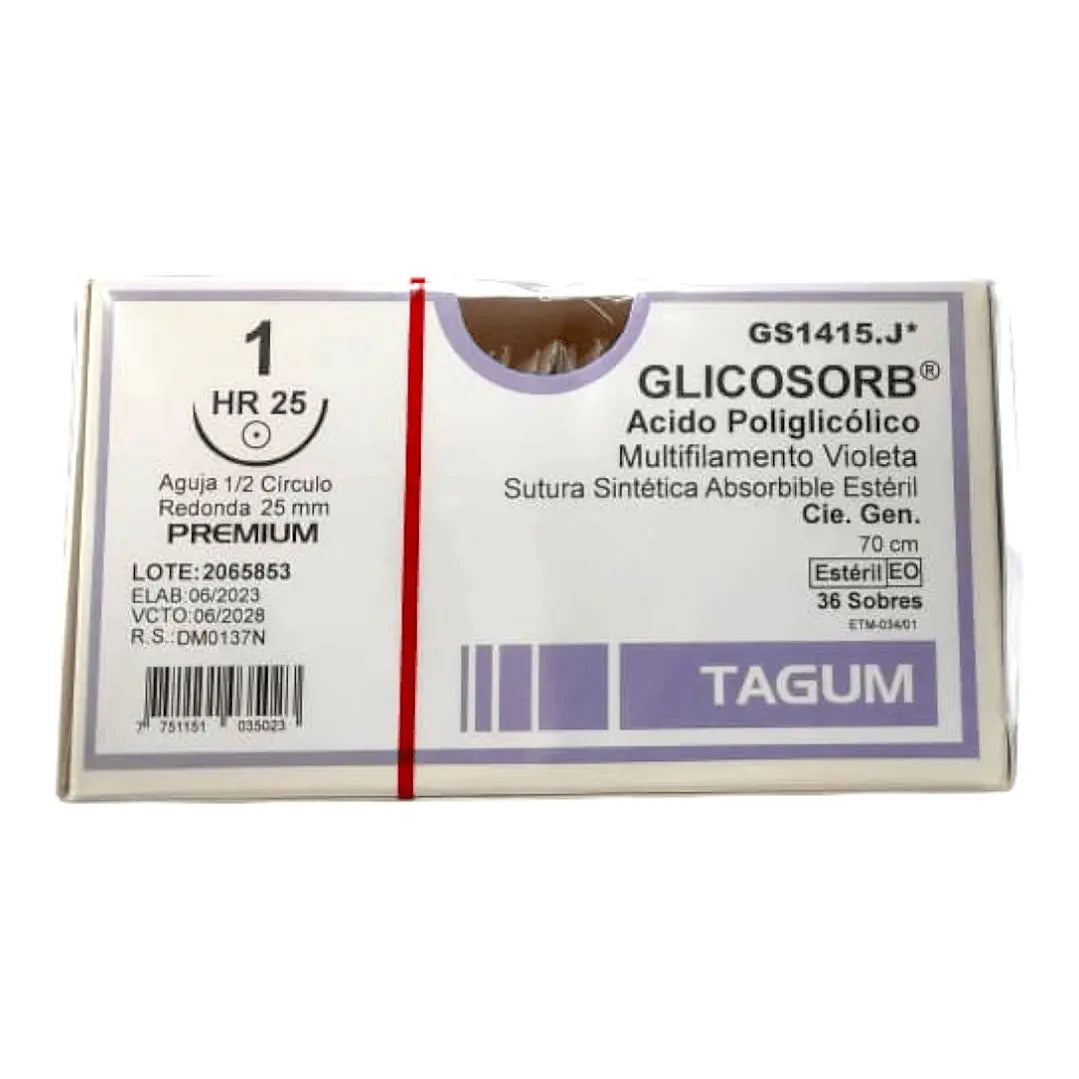 Sutura Acido Poliglicólico 2/0 HR 25 Glicosorb - Tagum (Ref. GS1115.J) 2