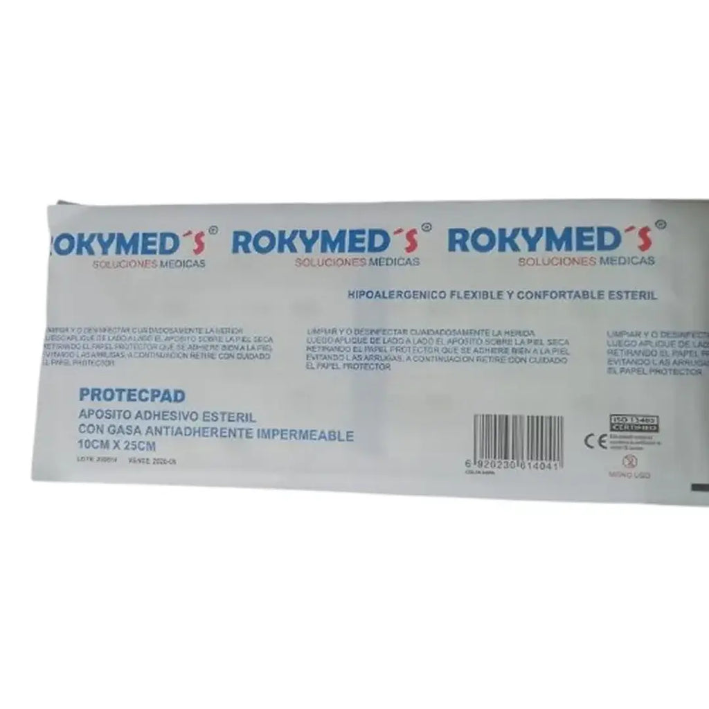Apósito Adhesivo con Gasa Antiadherente Impermeable 10x25 cm — Rokymed's 2