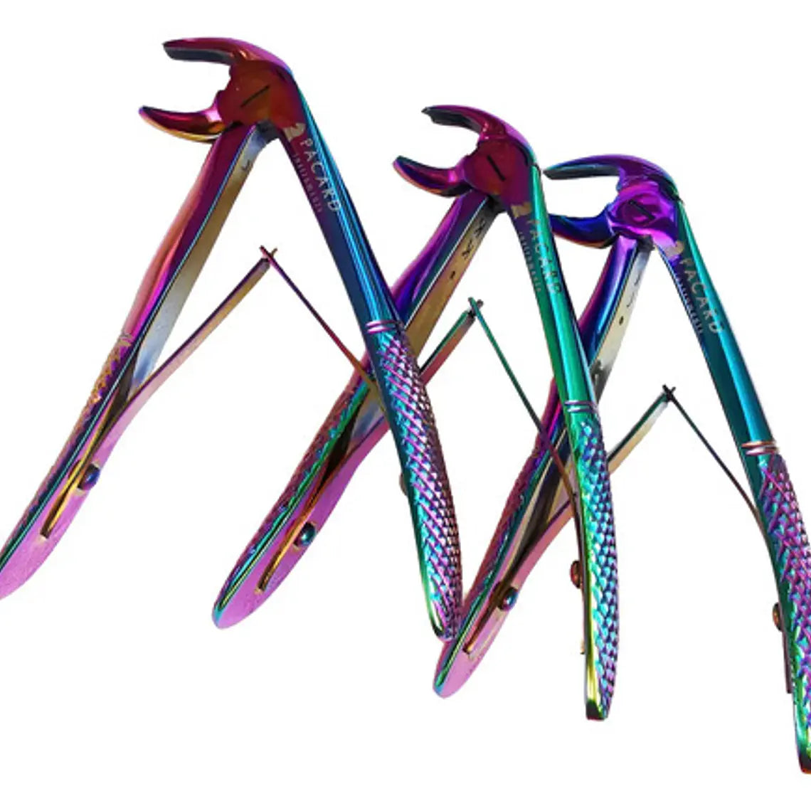 Set Completo Fórceps Pediátricos Arcoiris Pacard Estuche 3