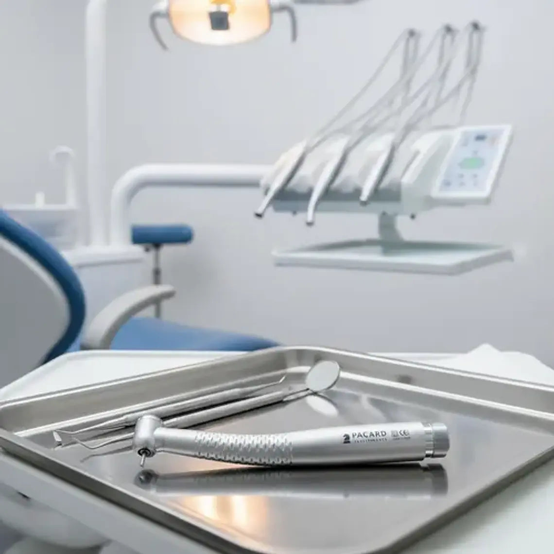 Turbina Dental Push Única 5 Led En Cabezal Premium Pacard Color Plateado Midwest 2