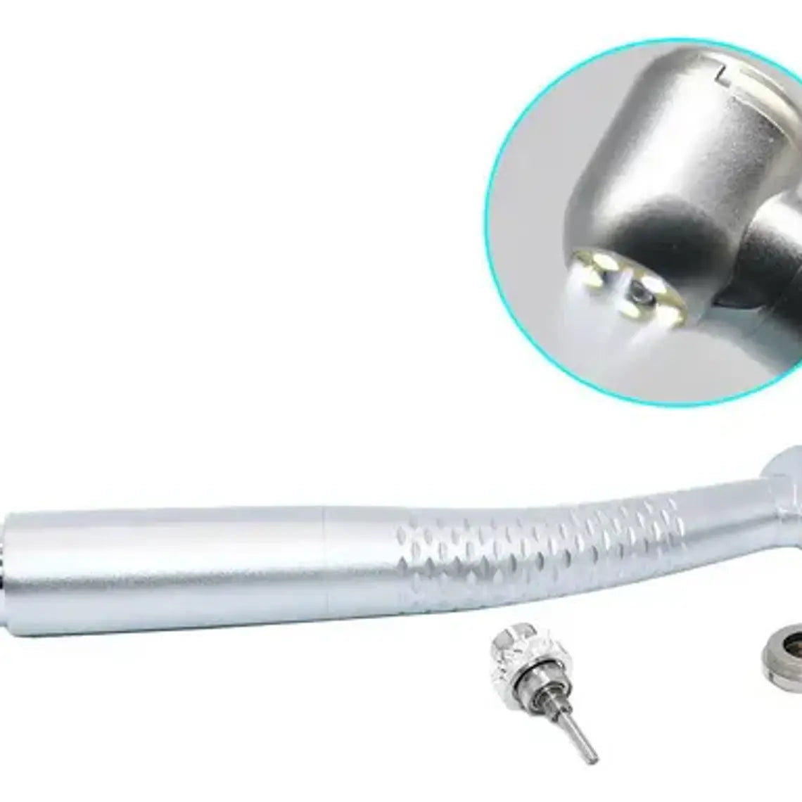 Turbina Dental Push Única 5 Led En Cabezal Premium Pacard Color Plateado Midwest 6