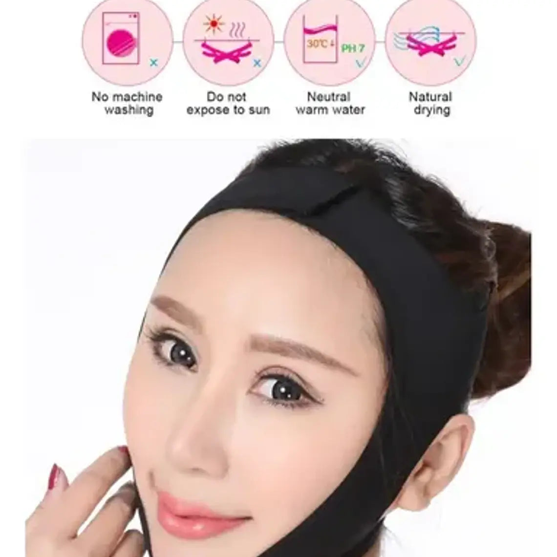 Mentonera Faja Facial Papada Rostro Medidas Flex Recibe Hoy Color Negro Talla Xxl 9