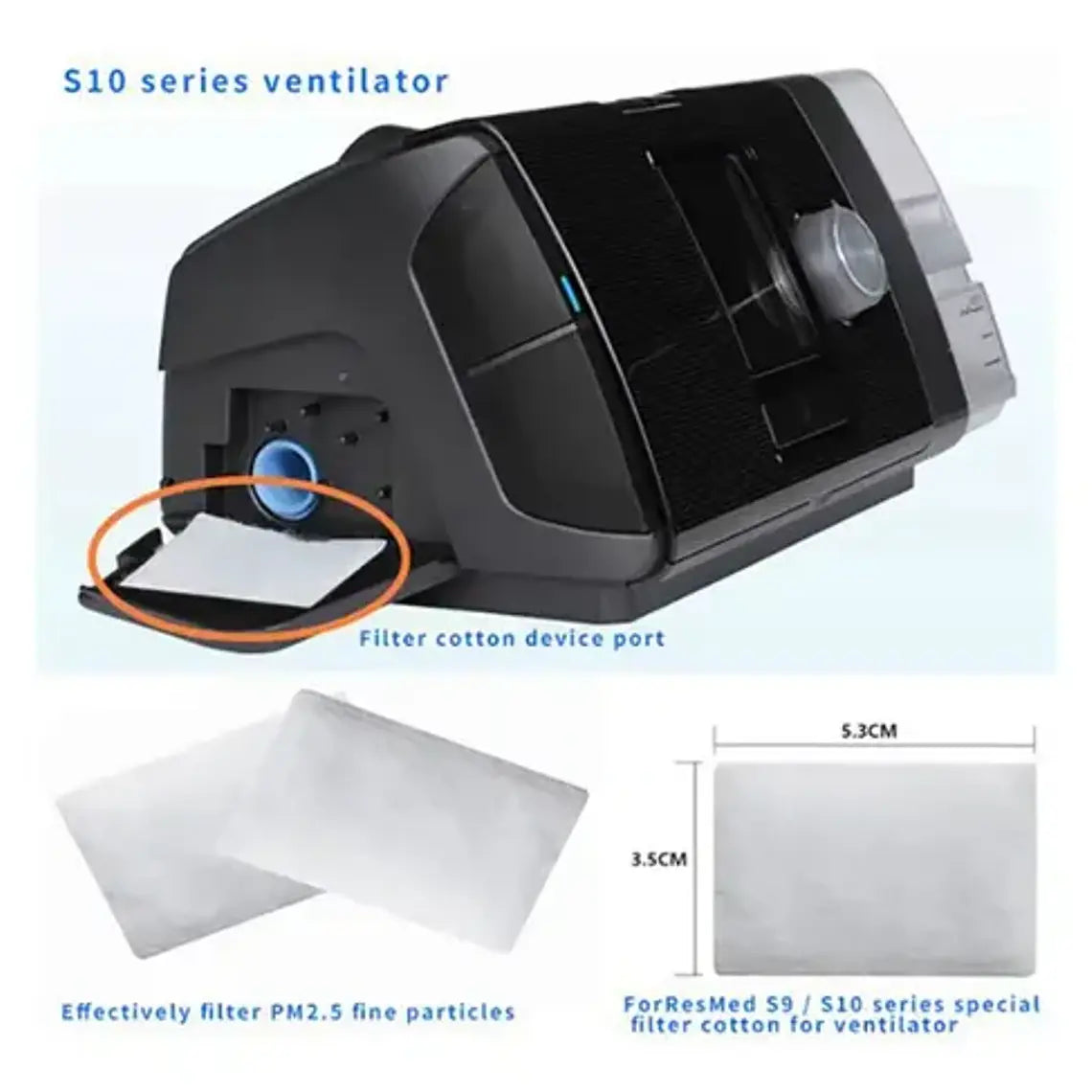 20x Filtros Para Cpap Resmed Airsense 10 Y Aircurve 10 A S9 8