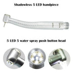Turbina Dental Push Única 5 Led En Cabezal Premium Pacard Color Plateado Midwest 10