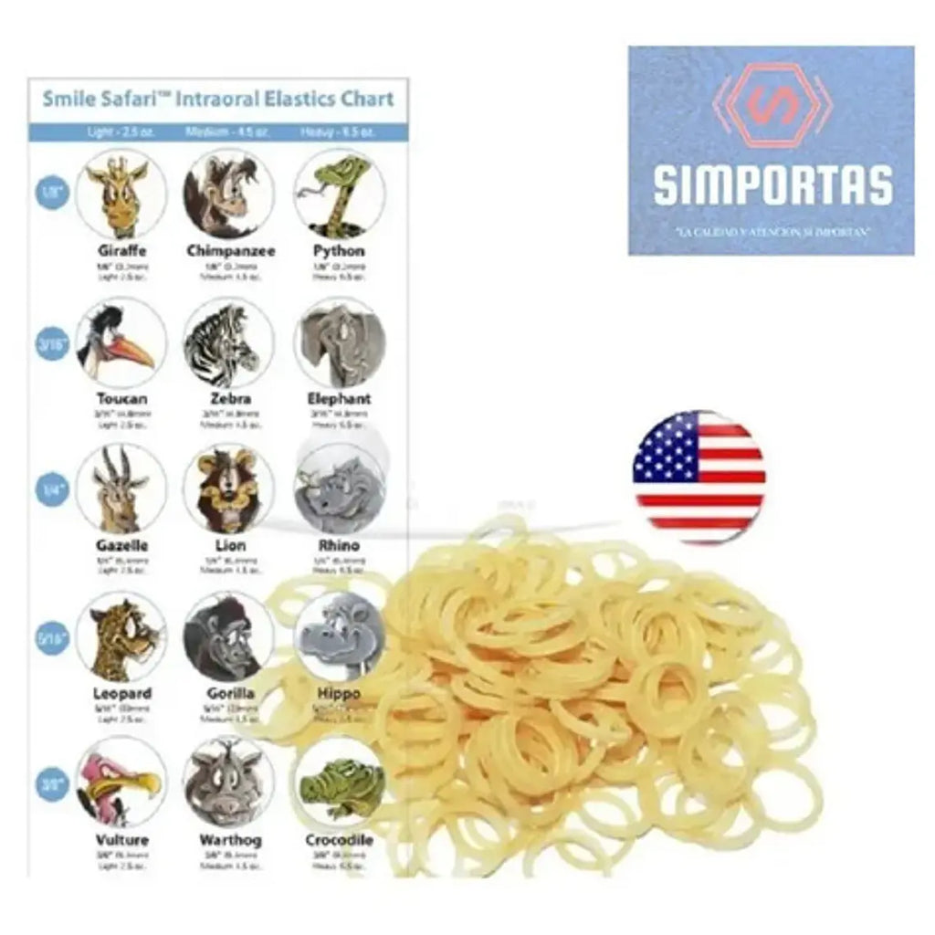 Elástico Intraoral Intermaxilares Ortodoncia 1/8 Y 3/16 Stgo 22