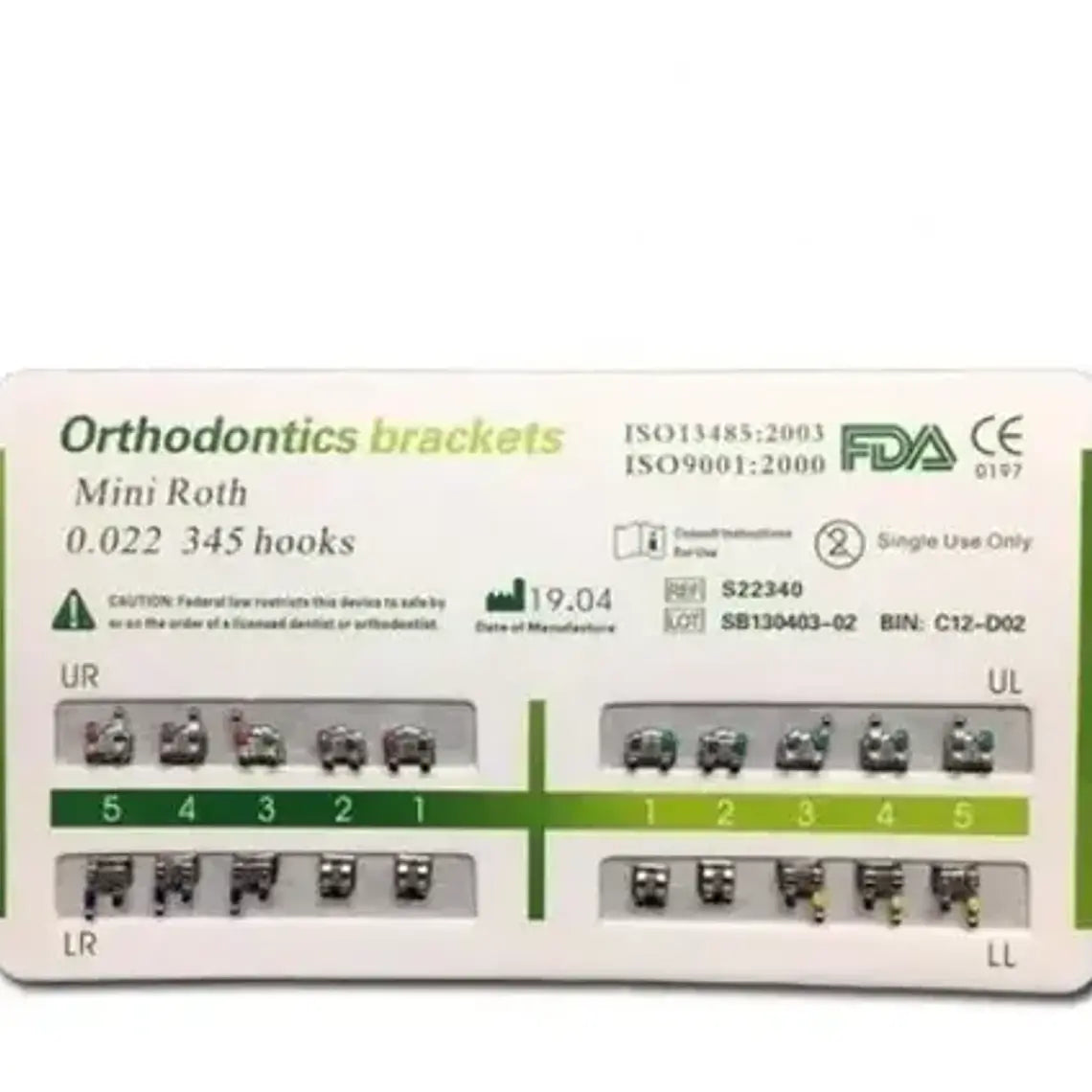 Brackets Mini Roth 0.22 Hook 3-4-5 Calidad Santiago 19