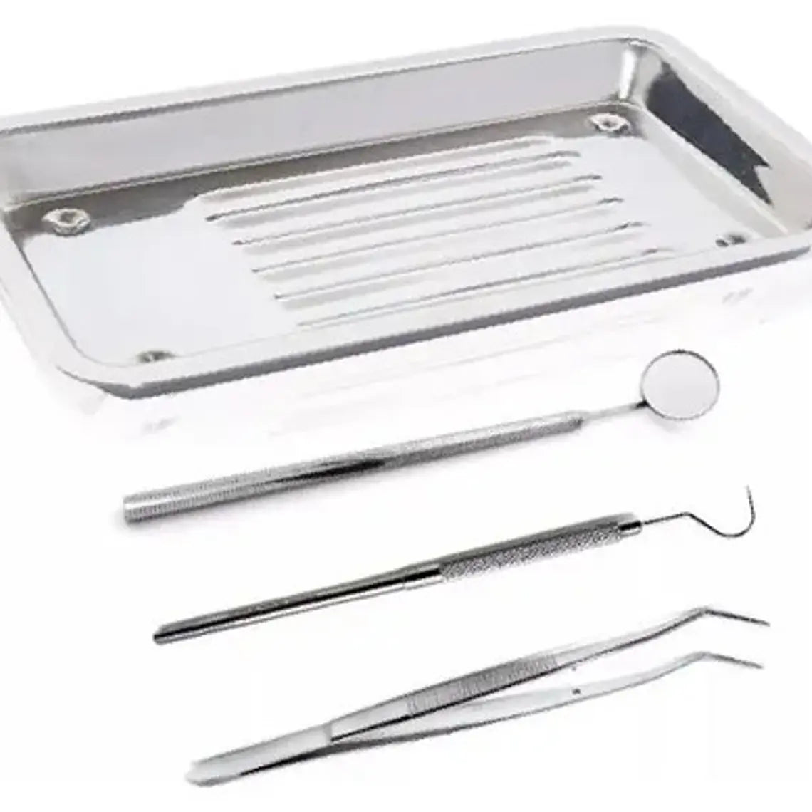 Set De Examen Dental Con Bandeja Acero Completo Calidad 5