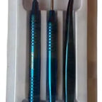 Kit Examen Dental Especial Metalizado Espejo Pinza Y Sonda Color Azul 2