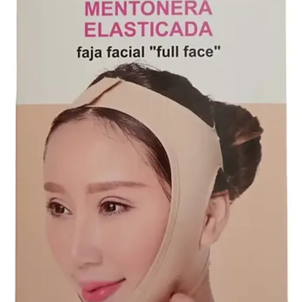 Mentonera Faja Facial Papada Rostro Medidas Full Color Beige Talla Xxl 3