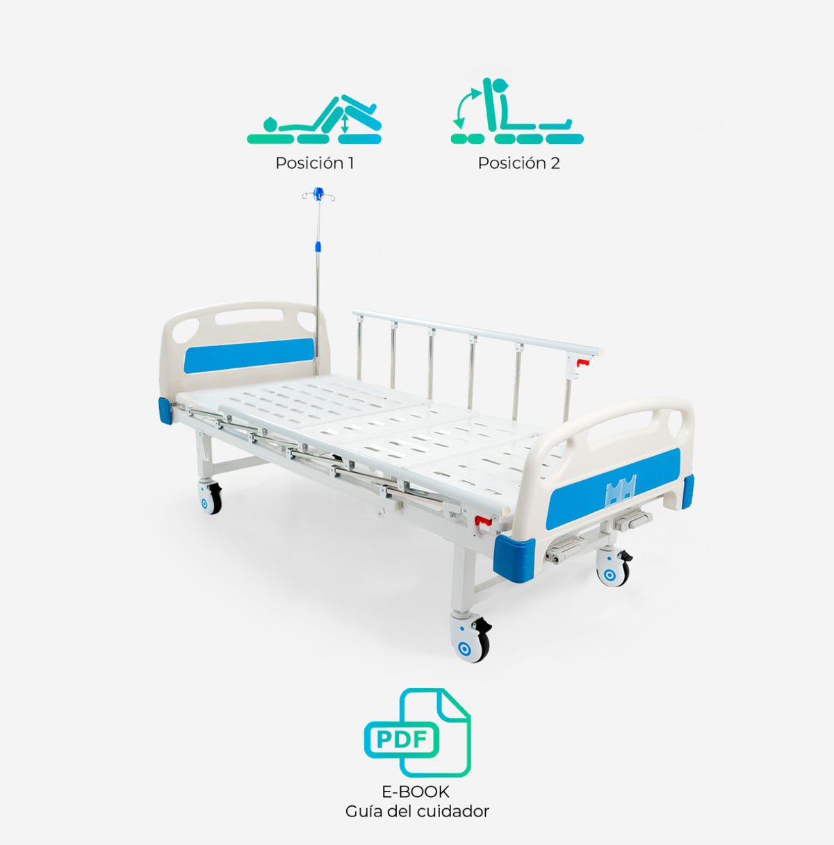 Catre Cama Clínica Manual 2 Posiciones Pro
