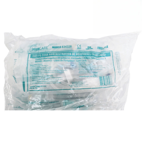 BAJADA DE SUERO MACROGOTEO/ EQUIPO DE INFUSION C/V C/Y L/LOCK - MUNCARE