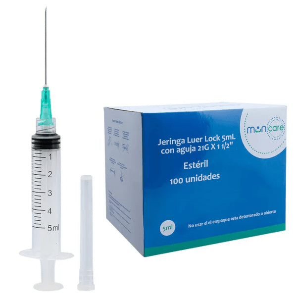 JERINGA 5 CC L/LOCK 21G X 1 1/2 - MUNCARE