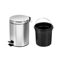 BASURERO 12 L ACERO INOX CON PEDAL Y BALDE PLASTICO