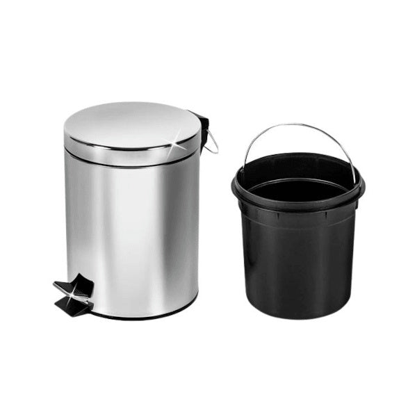 BASURERO 12 L ACERO INOX CON PEDAL Y BALDE PLASTICO