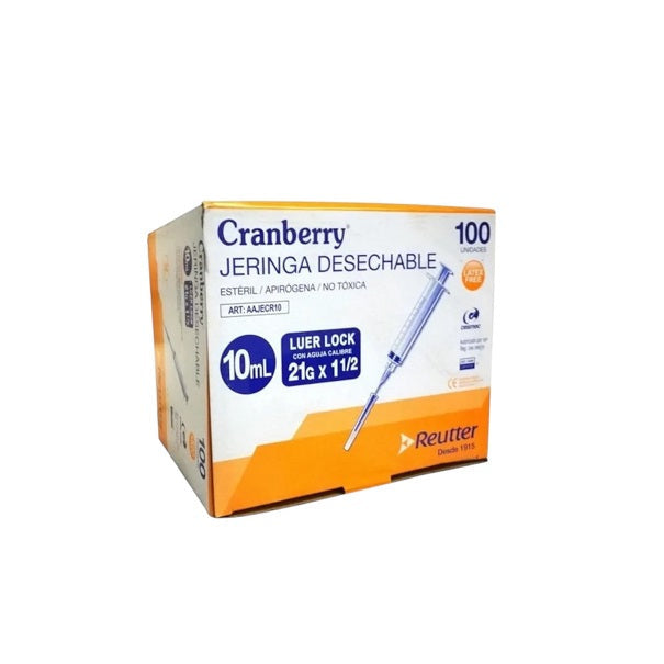 Jeringa 10cc x 100 Unid. Cranberry