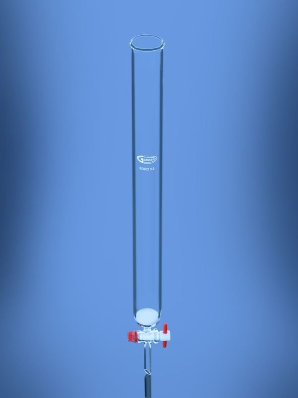 Columna Cromatografica De Diam 40 . Largo 457Mm , Con Frita Y Llave Ptfe