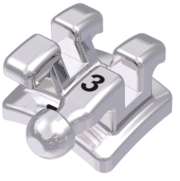 Bracket metÃ¡lico discoveryÂ® smart con gancho, 0Â° torque, +3Â° angulaciÃ³n para diente 33, McLaughlin-Bennett-Trevisi** 22 10pzas