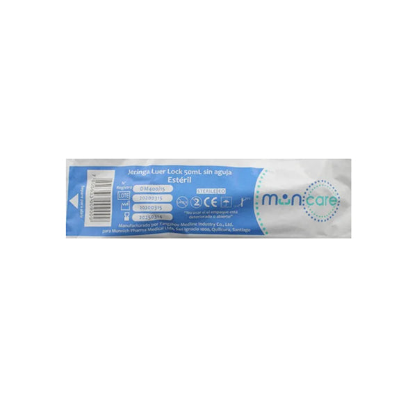 Jeringa Desechable Luer Lock 50ml Sin Aguja Muncare - Unidad