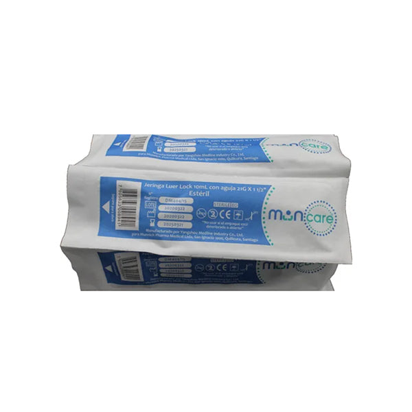 Jeringa Luer Lock 10cc 21g x 1/2 Muncare - Unidad