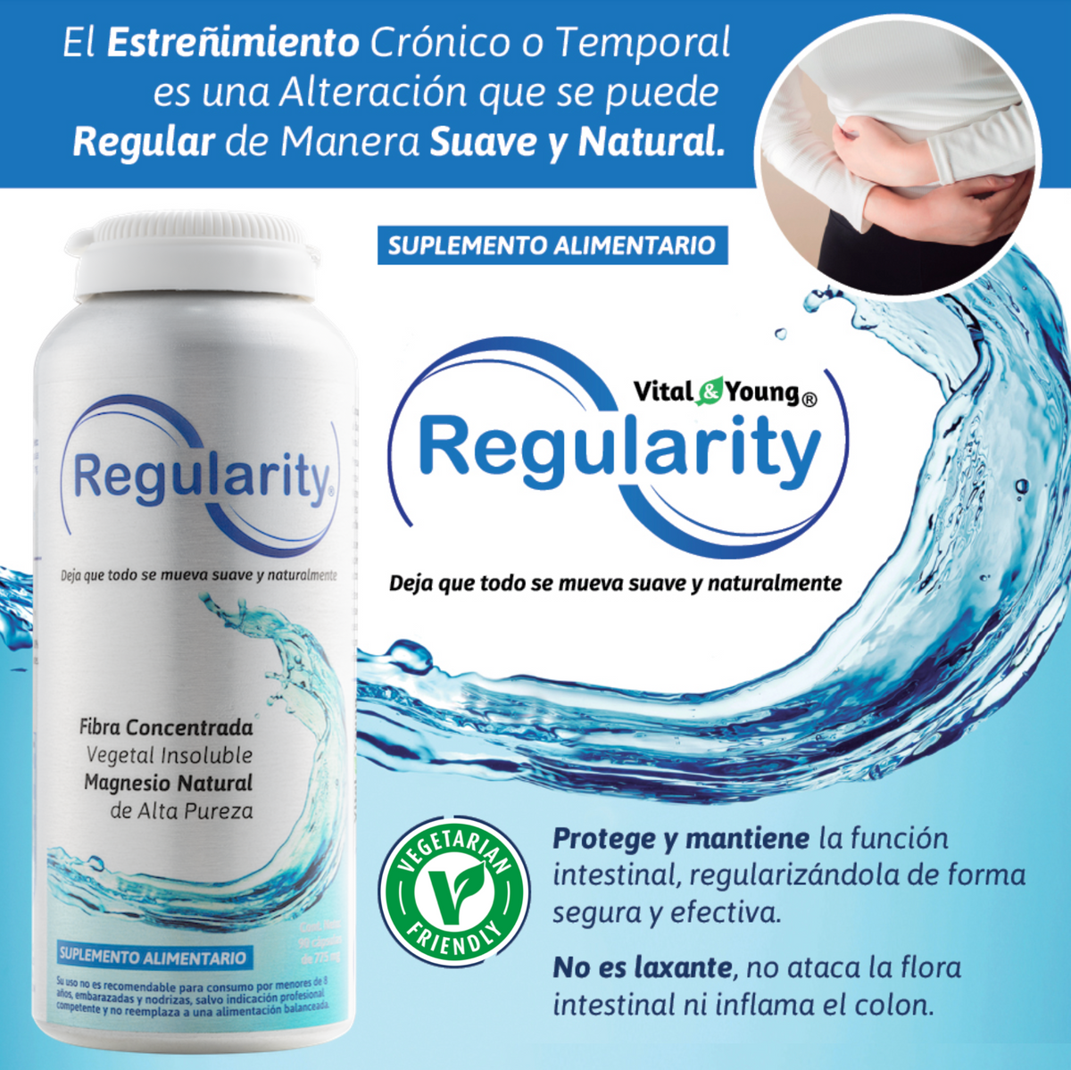 Regularity Fibra Vegetal con Magnesio Natural – Apoyo para la Regularidad Intestinal | 90 Cápsulas