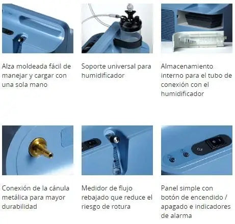 Características del concentrador de oxígeno