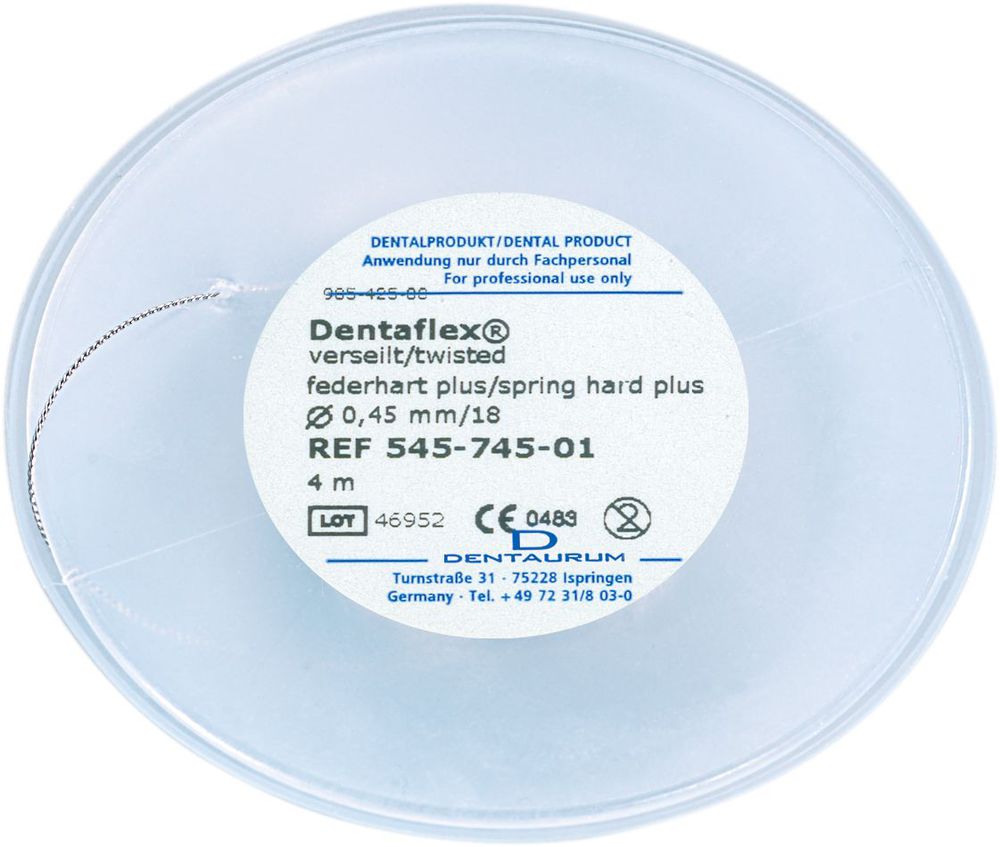 ALAMBRE DENTAFLEX® EN ROLLOS, REDONDO, TRENZADO DE 3 ALAMBRES, SUPER DURO ELÁSTICO MAXILAR, Ø 0,45 MM / 18
