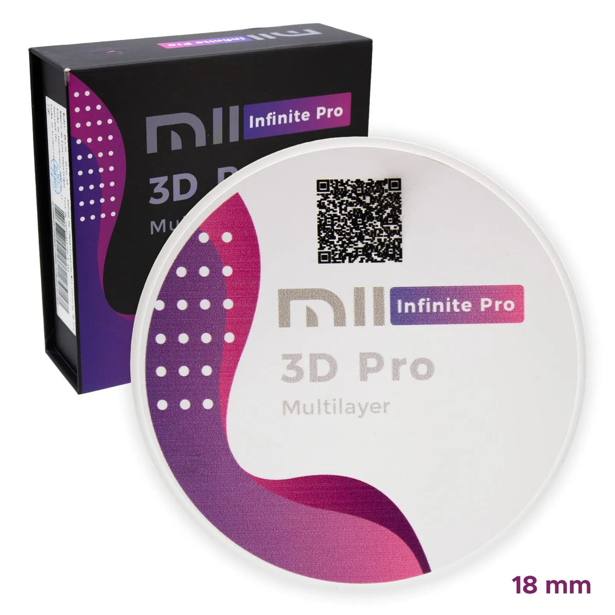 Disco de Zirconio Pro 3D Multi Ultra Translucidez TT 18 mm Mii Infinite Pro