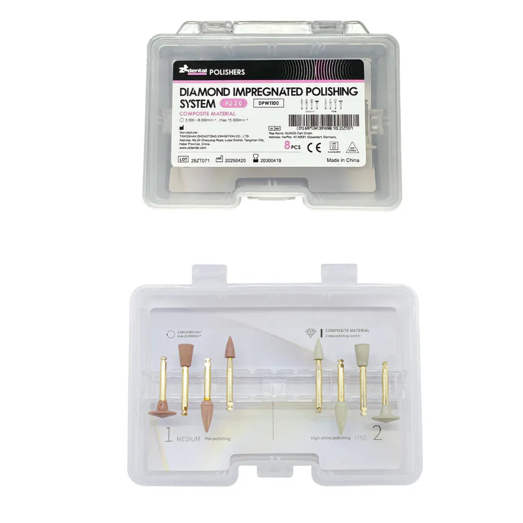 Set de 8 Cauchos para pulido de Resina Composite P2 2.0 ZT Dental