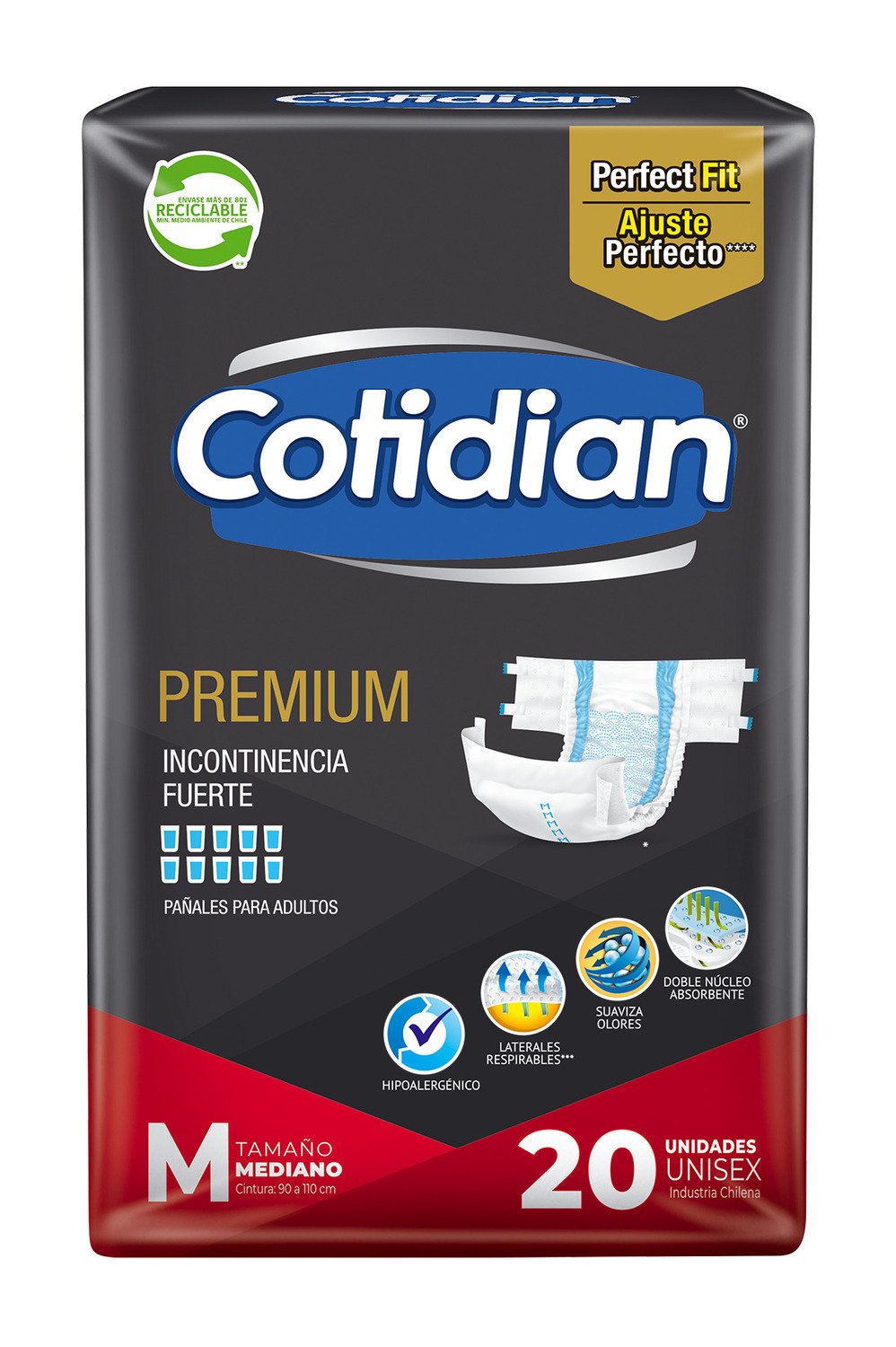 Pañal para Adulto Cotidian Premium M 20 Unidades - Imagen 1