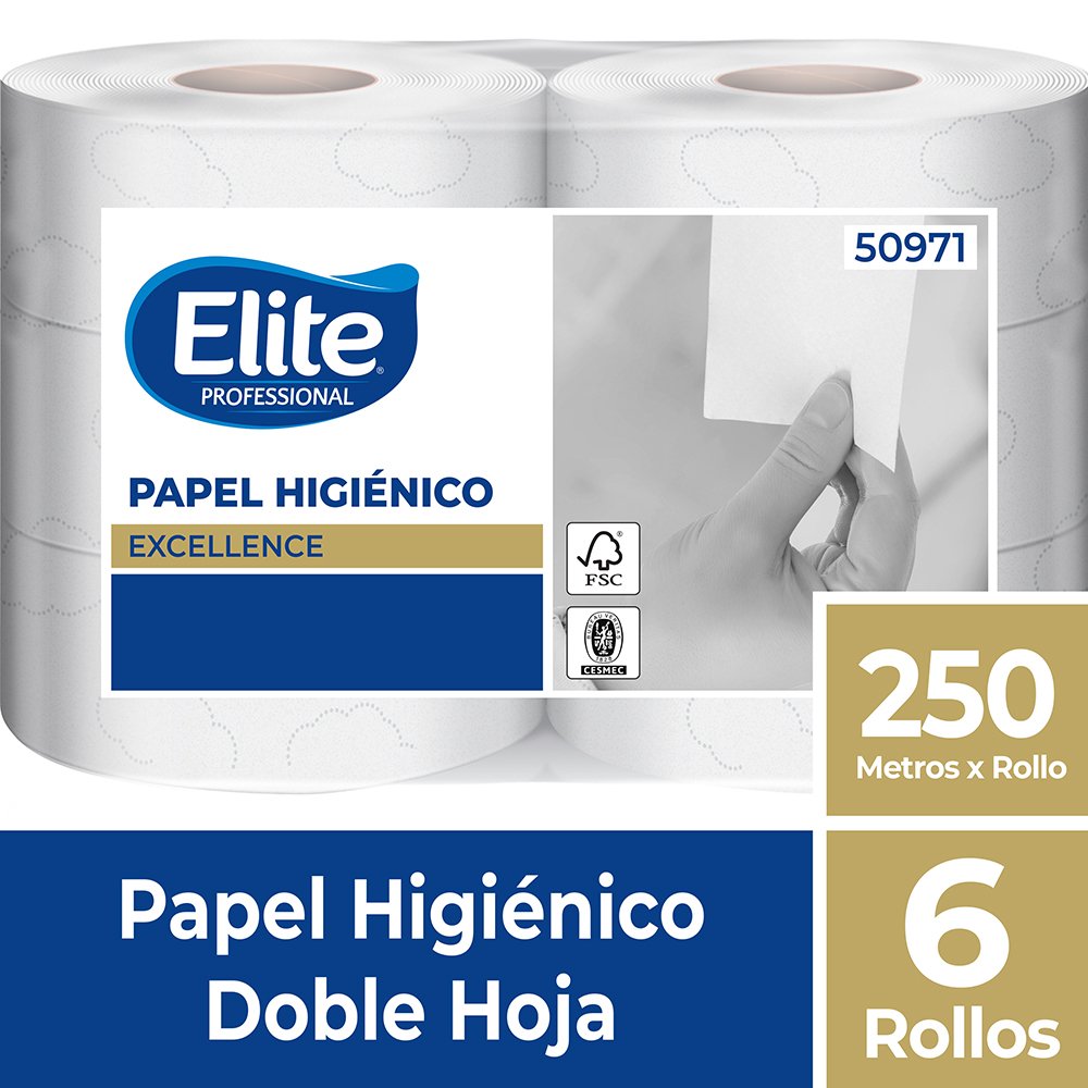 Papel Higiénico Elite Excellence Doble Hoja 6 Rollos 250 m - Imagen 2