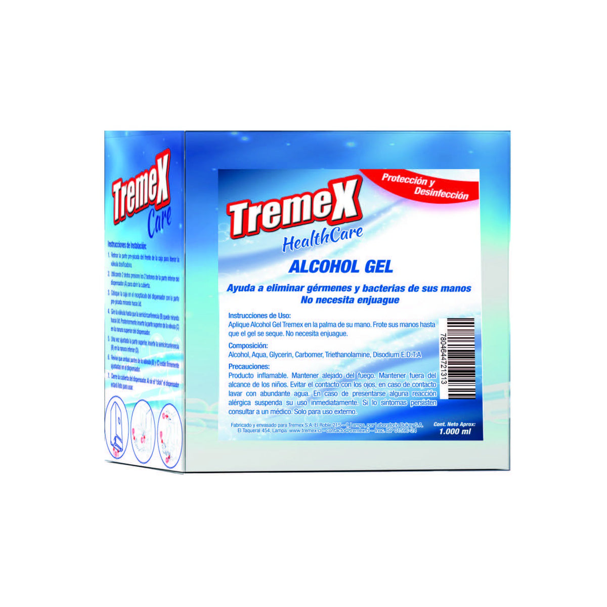 Alcohol Gel Tremex Health Care 70% para Dispensador 1 L - Imagen 1