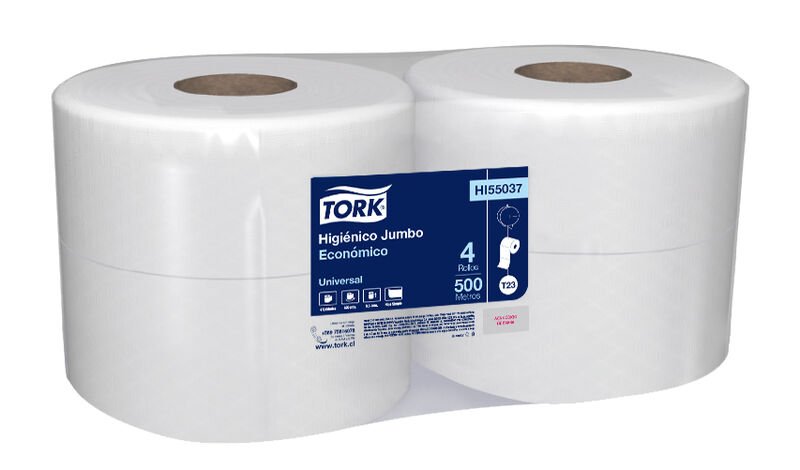 Papel Higiénico Tork Jumbo Hoja Simple 4 Rollos 500 M - Imagen 1