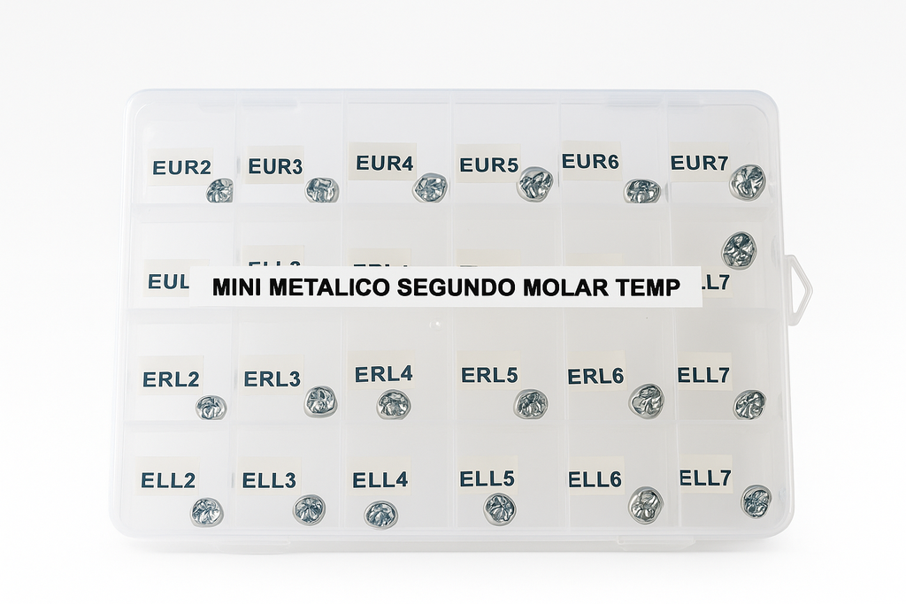 Kit  Mini Coronas Metálicas Nusmile -  Segundo Molar Primario.