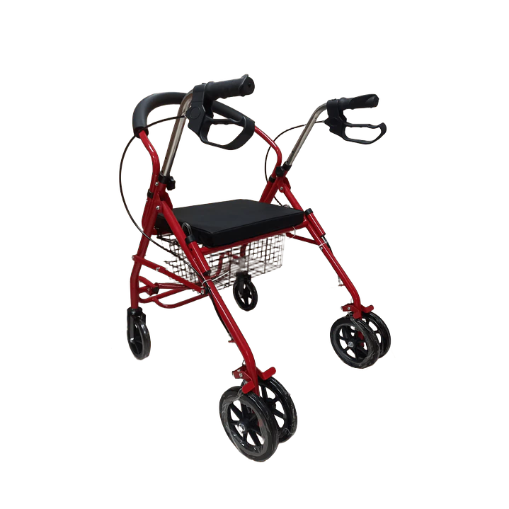 Andador Otopédico Plegable 4 Ruedas Asiento Canasto 3