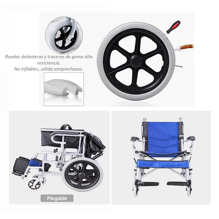 Silla de Ruedas Geriátrica Plegable 3