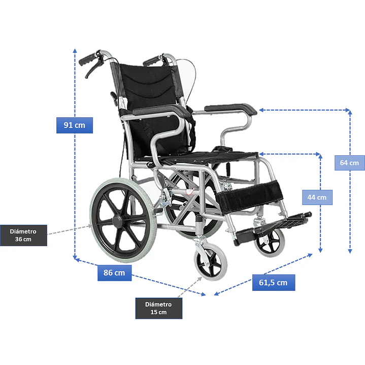 Silla de Ruedas Geriátrica Plegable 2