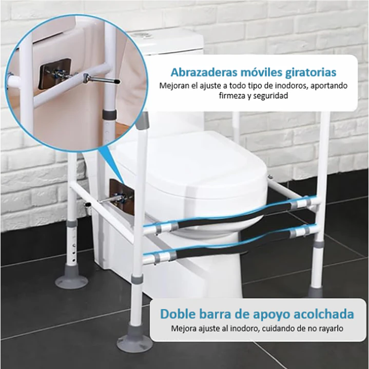 Barra Apoyo / Marco Seguridad Para Inodoro Baño 4