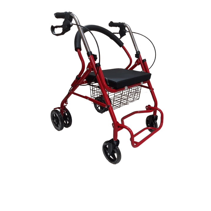 Andador Otopédico Plegable 4 Ruedas Asiento Canasto 2