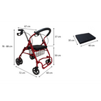 Andador Otopédico Plegable 4 Ruedas Asiento Canasto 4