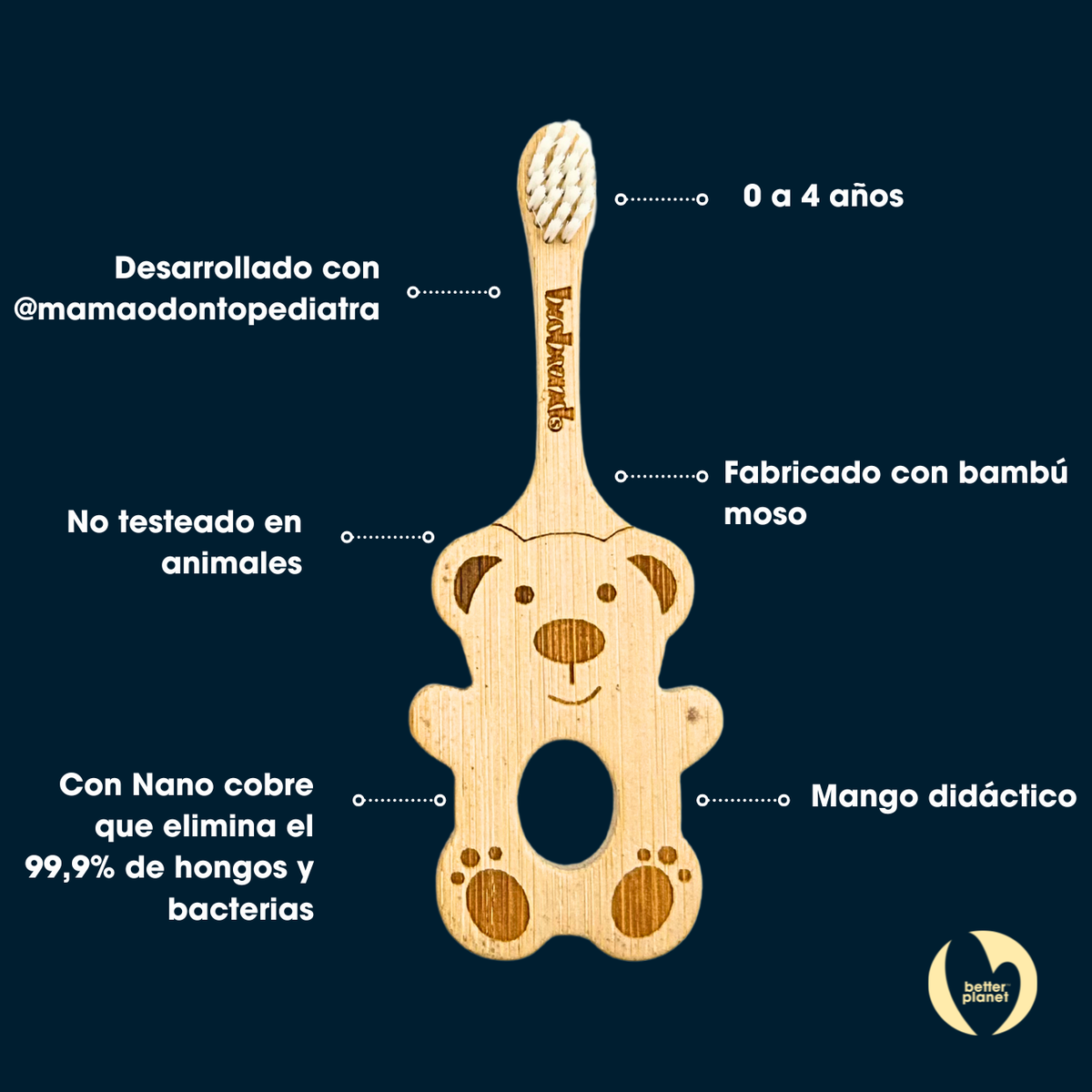 Cepillo de bambú Bebé