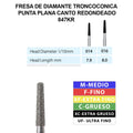 FRESA DE DIAMANTE TRONCOCONICA PUNTA PLANA CANTO REDONDEADO 847KR