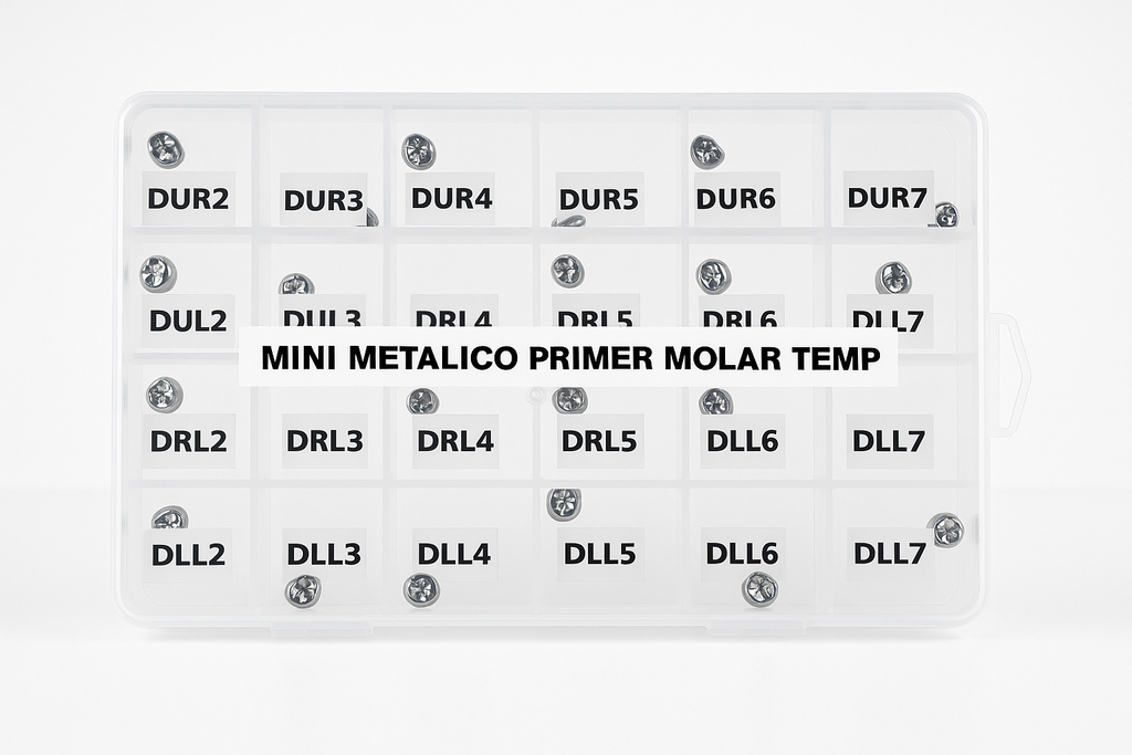 Kit Mini Coronas Metálicas Nusmile - Primer Molar Primario.