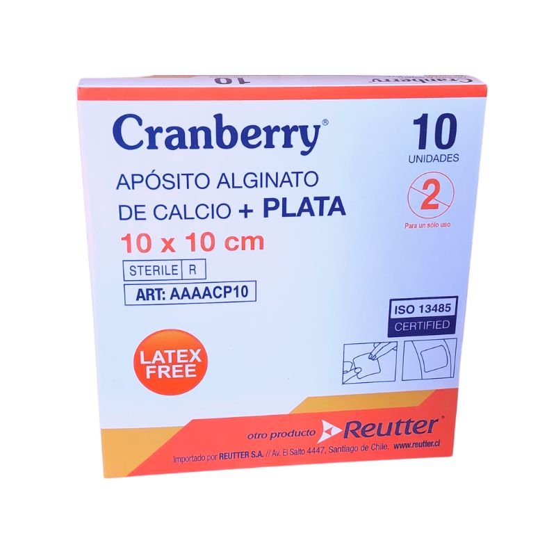 Apósito Alginato de Calcio + Plata 10cm x 10cm cj/10 unidades - tubotiquin.cl