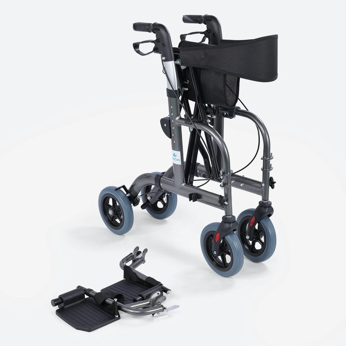 Andador 4 Ruedas Canasto Asiento y Reposapiés Pro