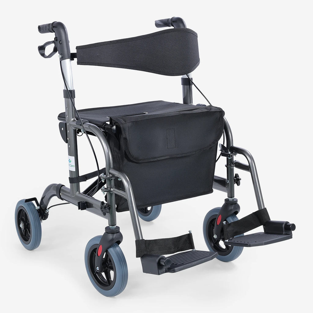 Andador 4 Ruedas Canasto Asiento y Reposapiés Pro