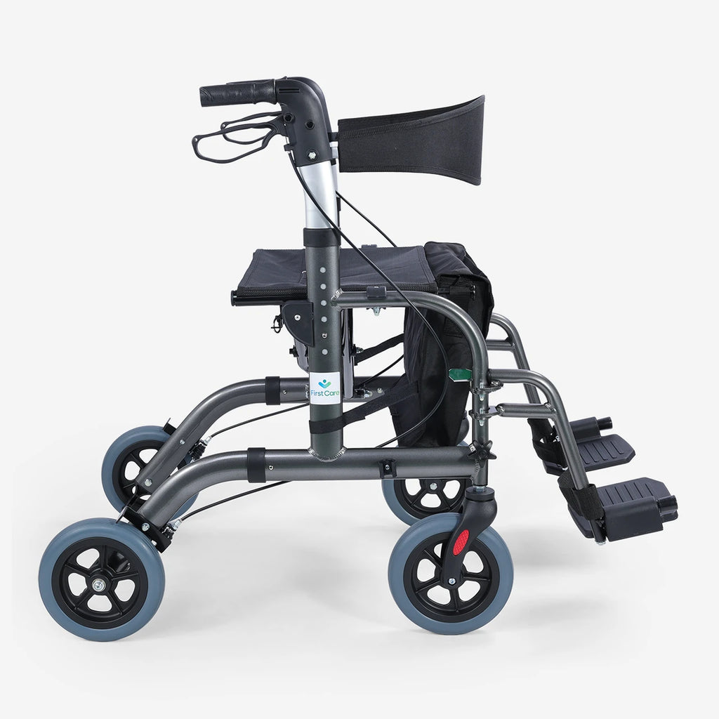 Andador 4 Ruedas Canasto Asiento y Reposapiés Pro