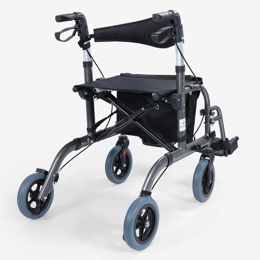 Andador 4 Ruedas Canasto Asiento y Reposapiés Pro