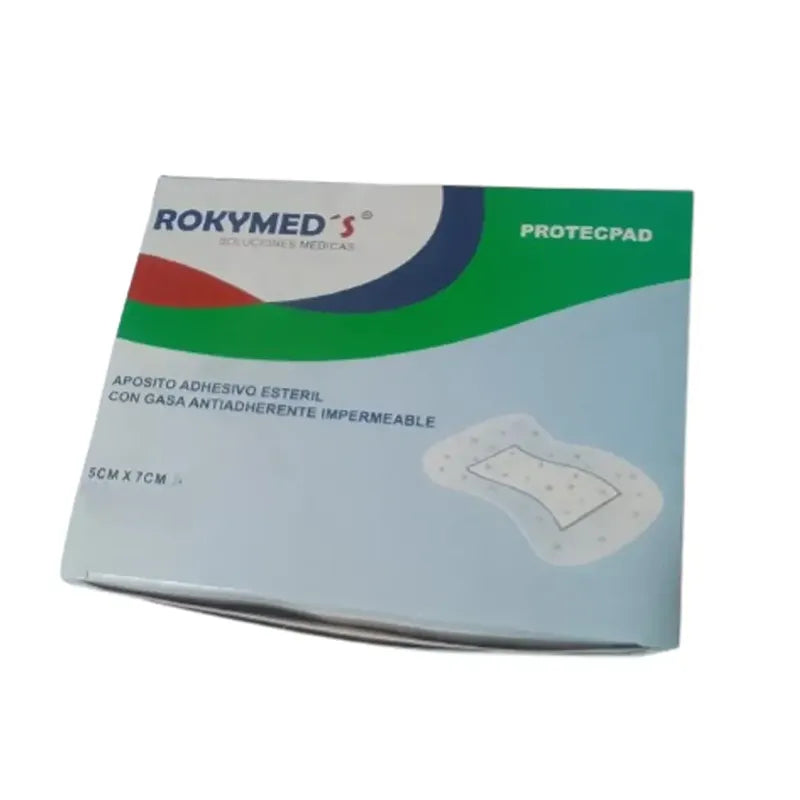 Apósito Adhesivo con Gasa Antiadherente Impermeable 5x7 cm — Rokymed's