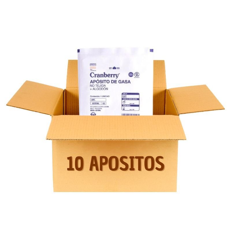 Apósito Gasa no tejida más Algodón 10x10cm cj/ 10 unidades - tubotiquin.cl